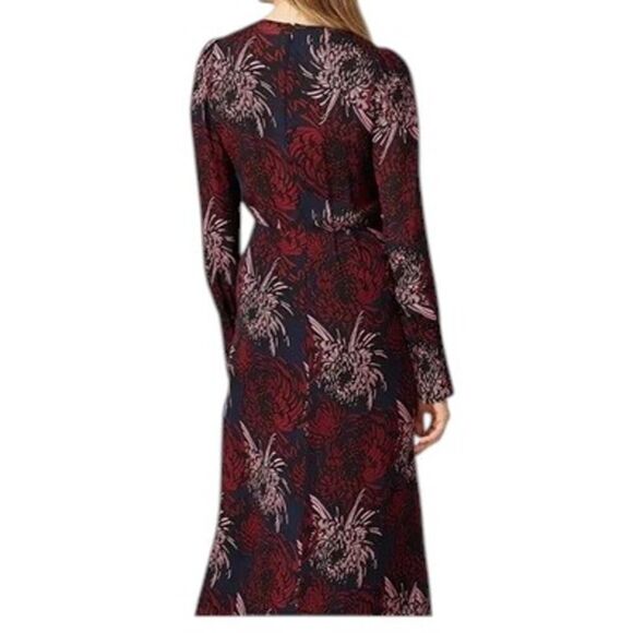 A.L.C. Size 4 RTR Bailey 100% Silk Midi Dress V-Neck Front Slit Floral Print - Picture 3 of 15